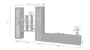 Parete Attrezzata Soggiorno 350x30x180 cm Maruska n°27 Grigio Antracite Opaco