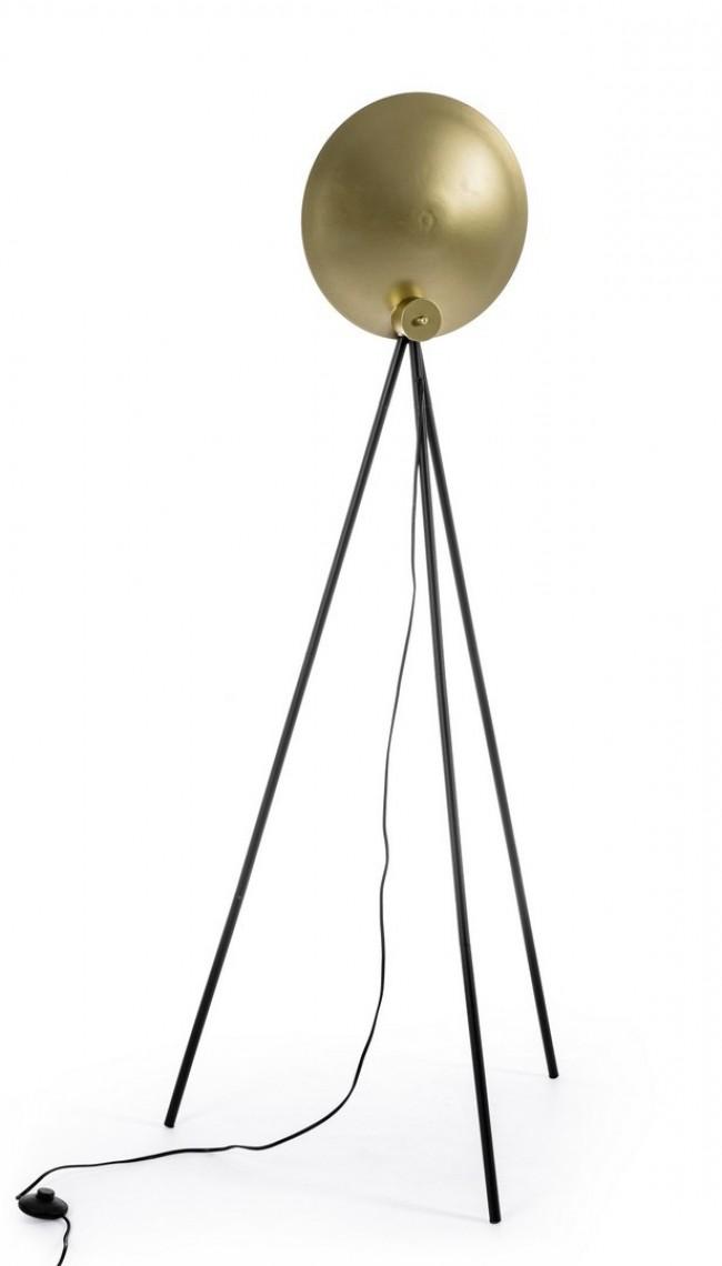 Lampada da Terra Piantana 87x56x155 cm E27 con Treppiede Nero e Oro