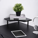 Scrivania da Ufficio ad Angolo Porta PC 170x140x86,5 cm in Acciaio e MDF  Nera