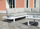 Set Salotto da Giardino in Alluminio Divano Angolare e Tavolino Vorghini Corner Bergen