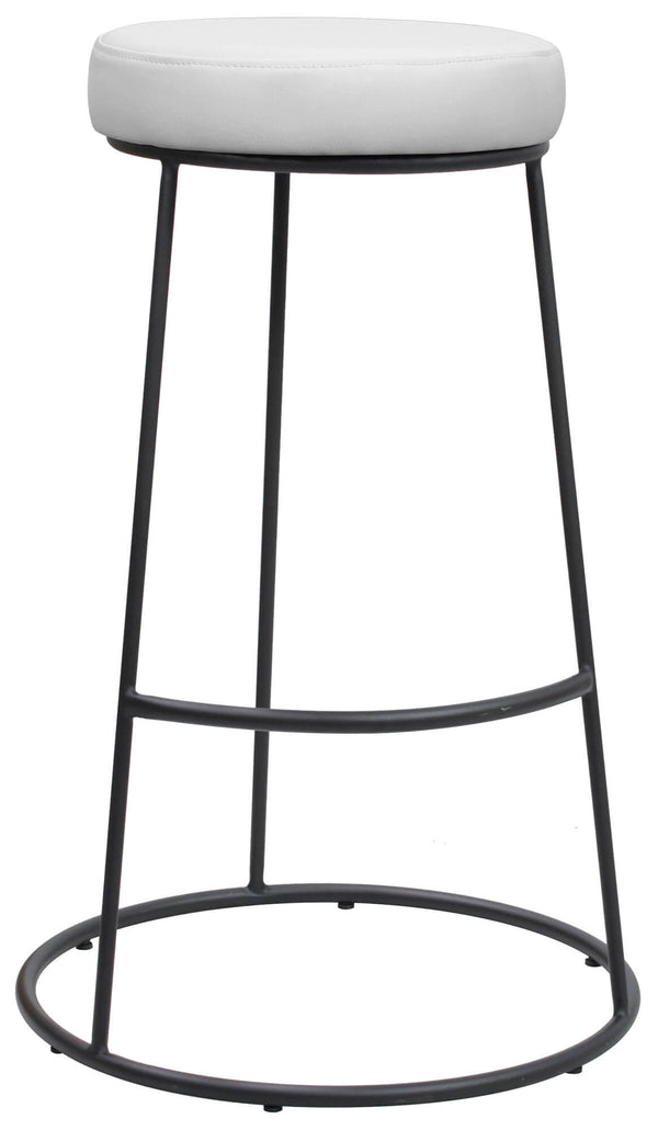 Tabouret de bar haut en métal Assise en similicuir Motti Oklahoma White sconto