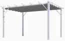 Pergola da Giardino 4x3x2,3 m in Alluminio Bianco con Telo di Copertura 280g/mq Grigio