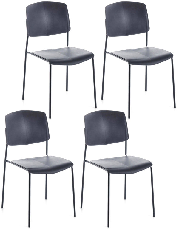 Set 4 Sedie 52x52xH79 cm in Polipropilene Mars Grigio Scuro prezzo