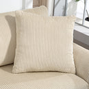 Divano 3 Posti con Molle Insacchettate e 2 Cuscini 212x80x88 cm in Velluto a Coste Bianco Crema  