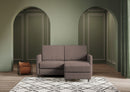 Divano 2 Posti con Pouf 138x155x85 cm Karay in Tessuto Talpa