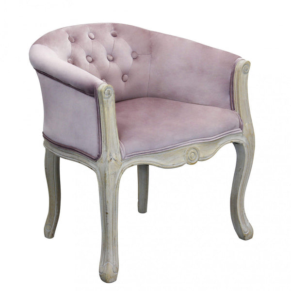 acquista Fauteuil Coreen en Velours Rose 61x61x71 h cm en Bois Rose
