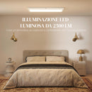 Set 2 Plafoniere LED Sottili e Minimal 60x30x3,7 cm con Colore Regolabile in Acciaio e Plastica Bianco      