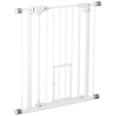 Cancelletto di Sicurezza per Cani con Porta Piccola Montaggio a Pressione 74-80x76,2 cm Bianco 
