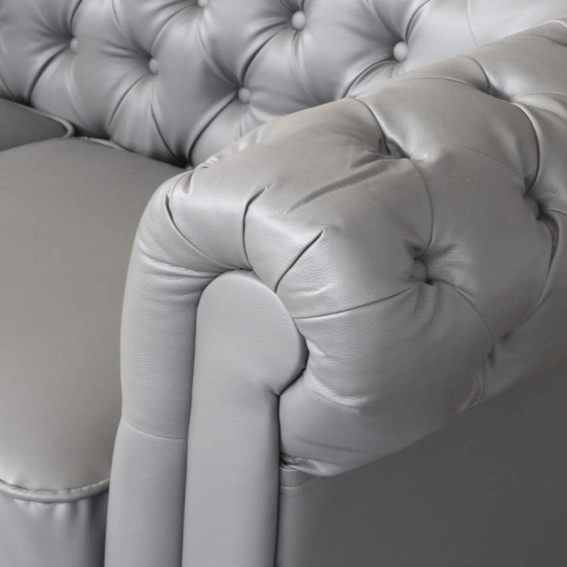 Divano 2 Posti 170x81x77 cm in Similpelle Grigio