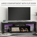 Mobile TV 160x35x45 cm Max 65” in MDF e Vetro Nero