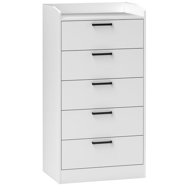 Cassettiera 5 Cassetti 60x40x114 cm in Legno Bianco online