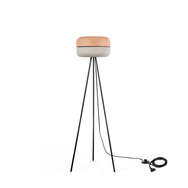 sconto Lampada da Terra 35x35xH140 cm in Metallo Idra Rosa e Grigio