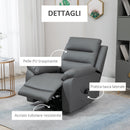 Poltrona Alzapersona Elettrica 91x86x101 cm in Similpelle Grigio