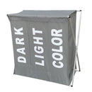 Cesto Portabiancheria 63x61x32 cm 3 Scomparti in Alluminio Grigio Scuro