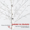 Albero Luminoso di Ciliegio Alto 150 cm con 120 Luci LED e 3 Livelli di Luminosità per Interni ed Esterni Bianco      