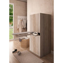 Mobile Lavanderia a Colonna per Lavatrice o Asciugatrice con Asse da Stiro e Ante Superiori 70x70x192A cm in Nobilitato Unika Grigio Cemento