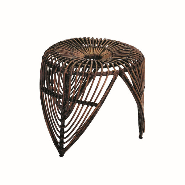 Tabouret rond en polyrotin Ø49x43cm petit marron acquista