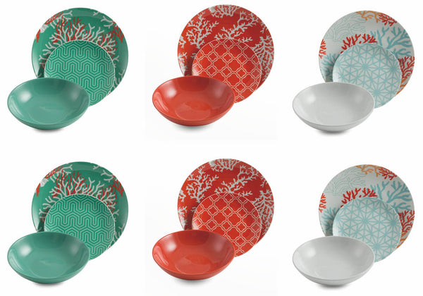 online Service de Table 18 Pièces en Porcelaine et Grès VdE Tivoli 1996 Reef Multicolore
