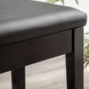 Sgabello per Pianoforte con Contenitore 75x35x49cm  in Legno e Finta Pelle Nero 