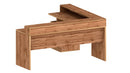 Scrivania Angolare 3 Cassetti e Ripiani a Giorno 180/160x60x90 cm New Selina Rovere Wotan  