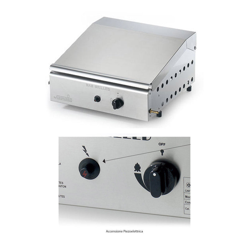 Piastra di Cottura in Ghisa a Gas GPL e Metano Ompagrill Plancha Single 4043 Cover/M