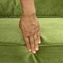 Divano 2 Posti Stile Classico Trapuntato a Bottoni 172x75x82 cm in Velluto Verde 