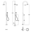 Doccia da Giardino in Alluminio Soffione 3 Getti Sined Luna Alu D Sensor Bianco 