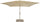Parasol de jardin 4x4 m mât Ø60 mm en aluminium bois de mélèze toile polyester ivoire
