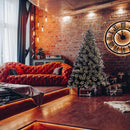 Albero di Natale Luxury 240 cm 1434 Punte Nero e Oro Base a Croce Design Premium