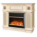 Camino Elettrico da Pavimento 92,9x120x28 cm Effetto Fiamma 1500W Miracle & Mars Avorio