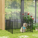 Box per Cani a 8 Pannelli Modulabili 164x164x100 cm da Interno ed Esterno con 9 Picchetti in Acciaio Nero      