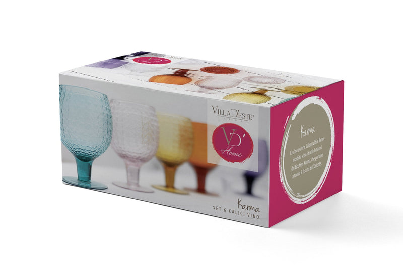 Set 6 Calici Ø7,5x14,5 cm in Vetro Villa d'Este Home Tivoli Karma