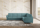 Divano Angolare 6 Posti 288x248x85 cm Yasel in Tessuto Petrolio