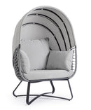 Poltrona con Cuscini da Giardino 100x90x152 cm in Acciaio Eldon Grigio Chiaro