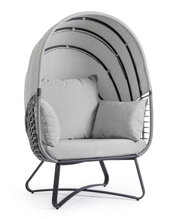 Poltrona con Cuscini da Giardino 100x90x152 cm in Acciaio Eldon Grigio Chiaro prezzo