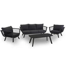 Set Salotto da Giardino Divano 2 Poltrone e Tavolino in Alluminio Riverside Antracite