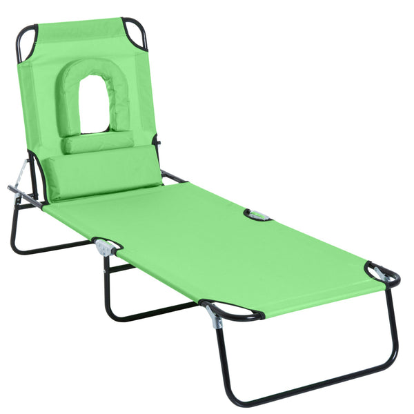 Transat pliant 187x58x36 cm en acier et tissu Oxford vert online