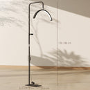 Lampada da Terra LED con Testa a Mezza Luna 77,5x20,5x136-186 cm Temperatura Colore Regolabile Telecomando Nero      