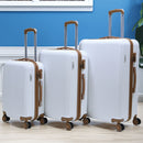 Set 3 Valigie Trolley Rigide da Viaggio Easy Roll Serratura con Codice in ABS Bianco  