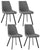 Set 4 Sedie 48x60xH87 cm in Microfibra Fox Grigio Scuro