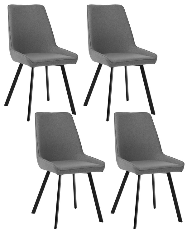 Set 4 Sedie 48x60xH87 cm in Microfibra Fox Grigio Scuro prezzo
