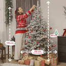 Albero di Natale Innevato Alto 180 cm con 1207 Rami Realistici e Base in Metallo Pieghevole Verde e Bianco      