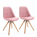 Set 2 Sedie Imbottite 48x56x87 cm in Tessuto  Rosa