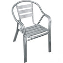 Poltrona Impilabile Double 55x60x79 h cm in Alluminio Grigio