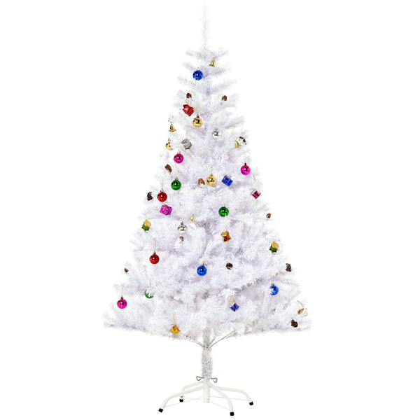 Sapin de Noël Artificiel 150 cm 680 Branches Décorées Blanc prezzo
