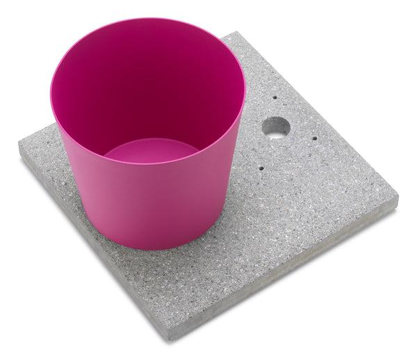 Socle avec Plateau pour Fontaines à Grand Anneau 40x40x5 cm en Ciment Belfer 42/BSE/3 Cyclamen prezzo
