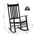 Sedia a Dondolo in Legno 69x86x115 cm  Nero