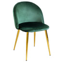 Set 4 Sedie Imbottite 38x43x74 cm in Vellluto Velvet Ottanio e Oro