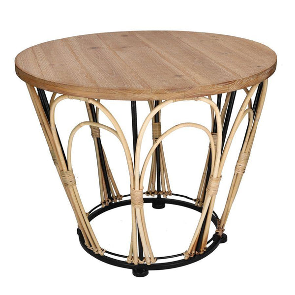 Table basse ronde Ø50,5xh42 cm en bois de noyer sconto