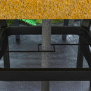 Set Tavolo e 4 Sedie da Giardino Piano Effetto Marmo e Sedie Impilabili con Braccioli Marrone